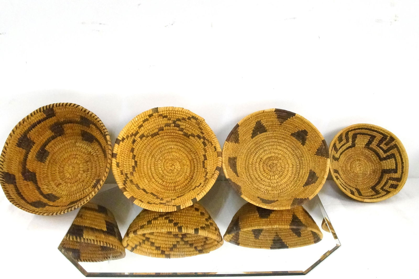 Four Papago Native American Baskets Auction