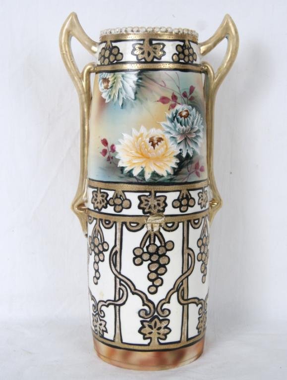 Nippon 13" vase ca. 1890's: small flaw in front