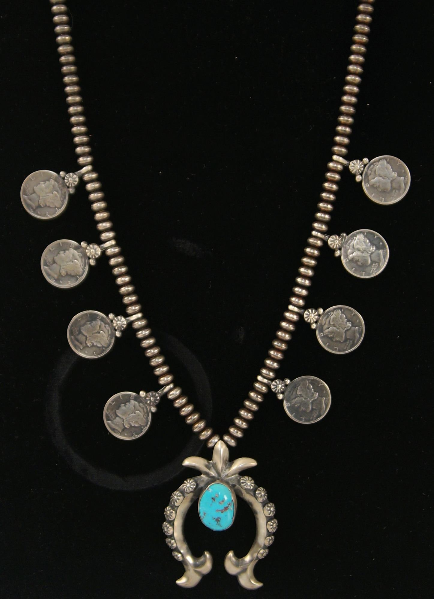 Navajo mercury shop dime necklace