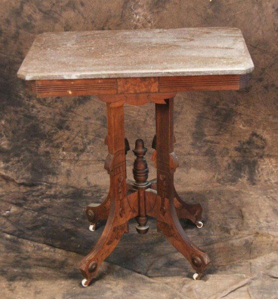 43 19th c Victorian Eastlake Marble Top parlor Table Jan 27, 2013 California Auctioneers in CA