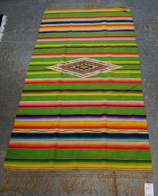 Mexico Saltillo Green Rainbow Serape