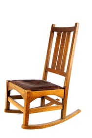 Early Gustav Stickley Arts n Crafts Sewing Rocker