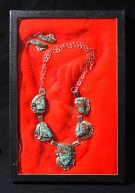 Navajo 3-Piece Necklace & Earrings Sterling Set