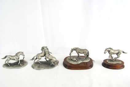 Four Pewter Horse sculptured by Brian Rodden