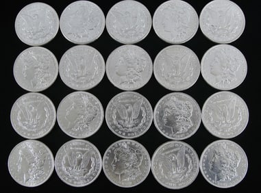 Twenty 1887-O Uncirculated Morgan Silver Dollars