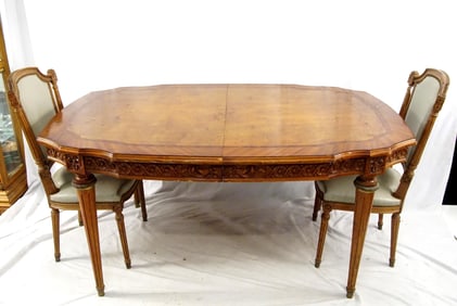 French Louis XVI style dining table & chairs