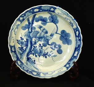Japanese Imari blue and white charger