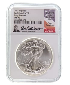 2021 Silver Eagle NGC MS70 Signed Don Everhart