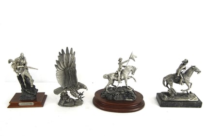 Four Chilmark Pewter Western Sculptures