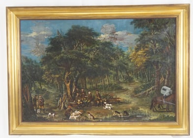 American School painting - Hunting scene