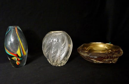3 Murano glass pcs
