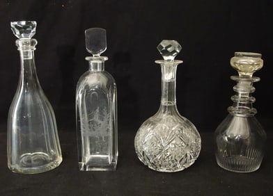 4 Antique Liquor Decanters