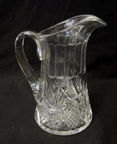 Antique Cut Glass Crystal Pitcher