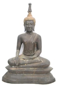 Antique Bronze seated Sukhothai Buddha