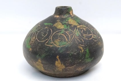 18th/19th c. Chinese Incised Bud Vase or Ink Jar