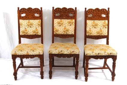 Set of 6 American oak antique chairs