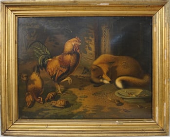 Freida Hermerdinger Antique Print - Fox in Hen