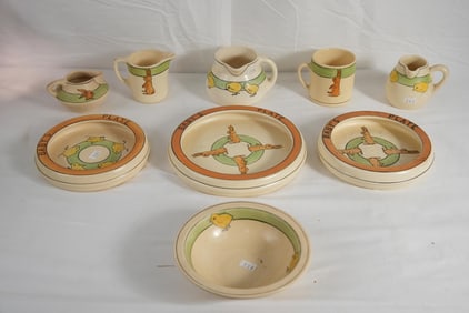 Vintage Roseville baby dishes