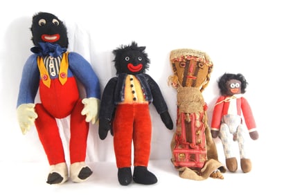 4 Antique Negro cloth dolls