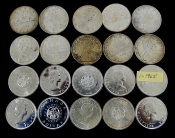 Twenty Canadian Silver Dollars .999 Silver