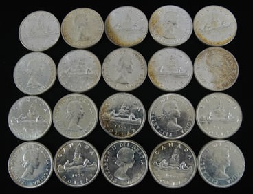 Twenty Uncirculated Canadian .999 Silver Dollars