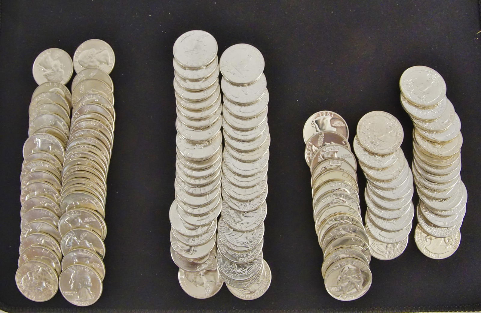 120 1960's Brilliant Unc. U.S. Silver Quarters (1 of 11)