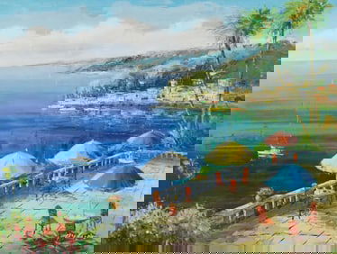 36" x 48" Coastal Landscape Oil on Canvas