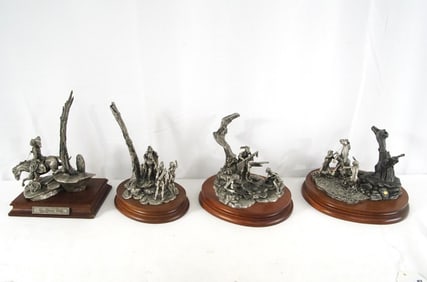 Four Pewter sculptures by Donald Polland