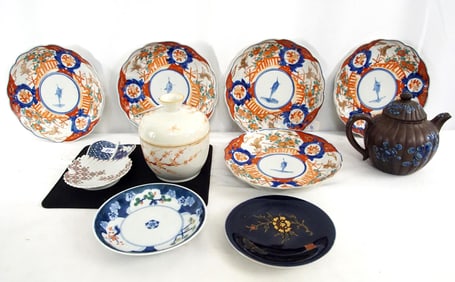 Oriental Porcelain & Imari fish plates -11 pcs