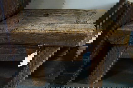 A Southwest Style Mesquite wood side table