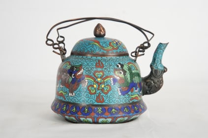 Chinese cloisonne' tea pot