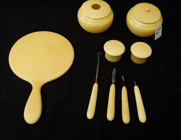 Vintage Ivorine Dresser Set circa 1920's