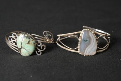 Two Navajo cuff Bracelets