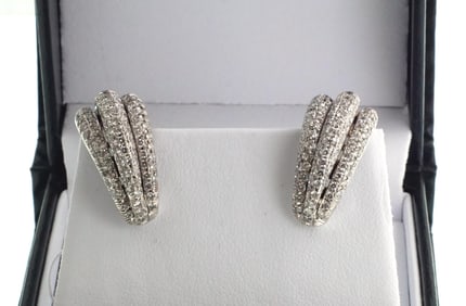 'Herrings' Diamond Hoop 5 ct Gem Quality Earrings