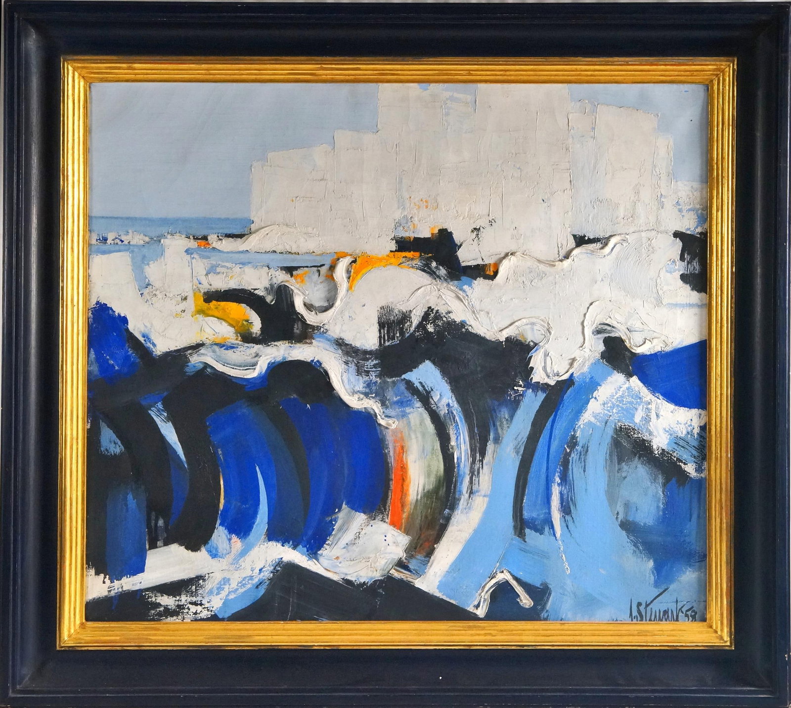 Mid-Century Abstract Oil on Canvas (1 of 7)