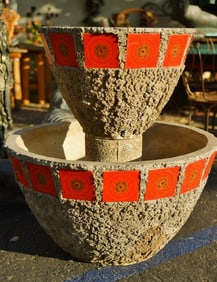 Mid-Century Modern Fountain with tiles 46' x 30.5"