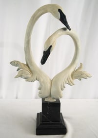 Dr. Robert Taylor 'Swans" painted bronze