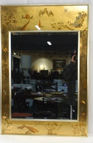 La Barge reverse painted beveled mirror