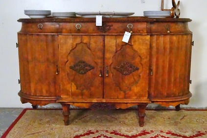 19th c. Burl walnut French 2 door Server