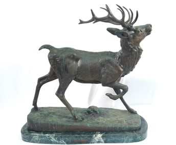 After Antoine Louis Barye Bronze Elk