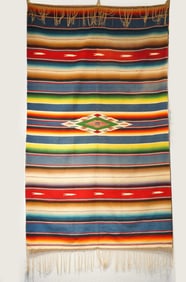 Mexican Rainbow Saltillo blanket - vintage