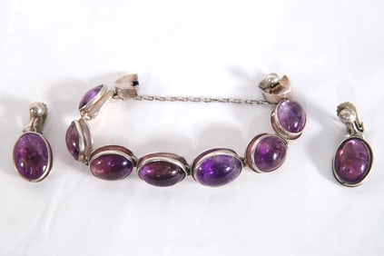Mexico 3 pcs Sterling bracelet & earrings