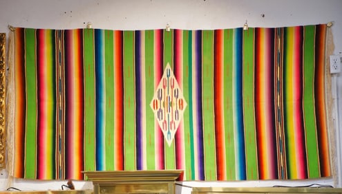 1920-30's Mexican Rainbow Saltillo blanket