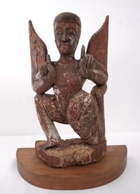 18th century Wood carved Garuda Figure on stand
