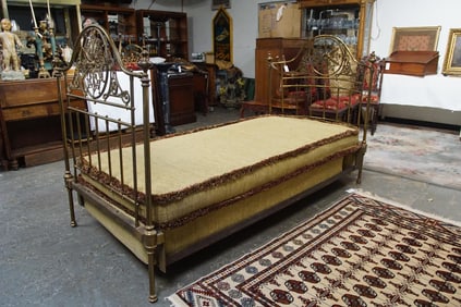 Antique 19 cen French brass day bed