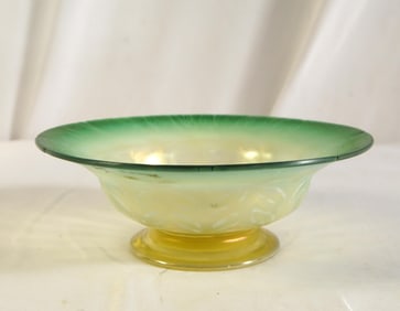 A Tiffany Studios Quilted Gold Favrile Glass Bowl