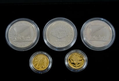 1987 U.S. Constitution 2-$5 Gold &3 Silver Dollars