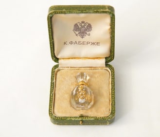 Rare Faberge' Miniature Crystal Perfume Pendant
