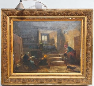 Antique painting oil on canvas ca 1864