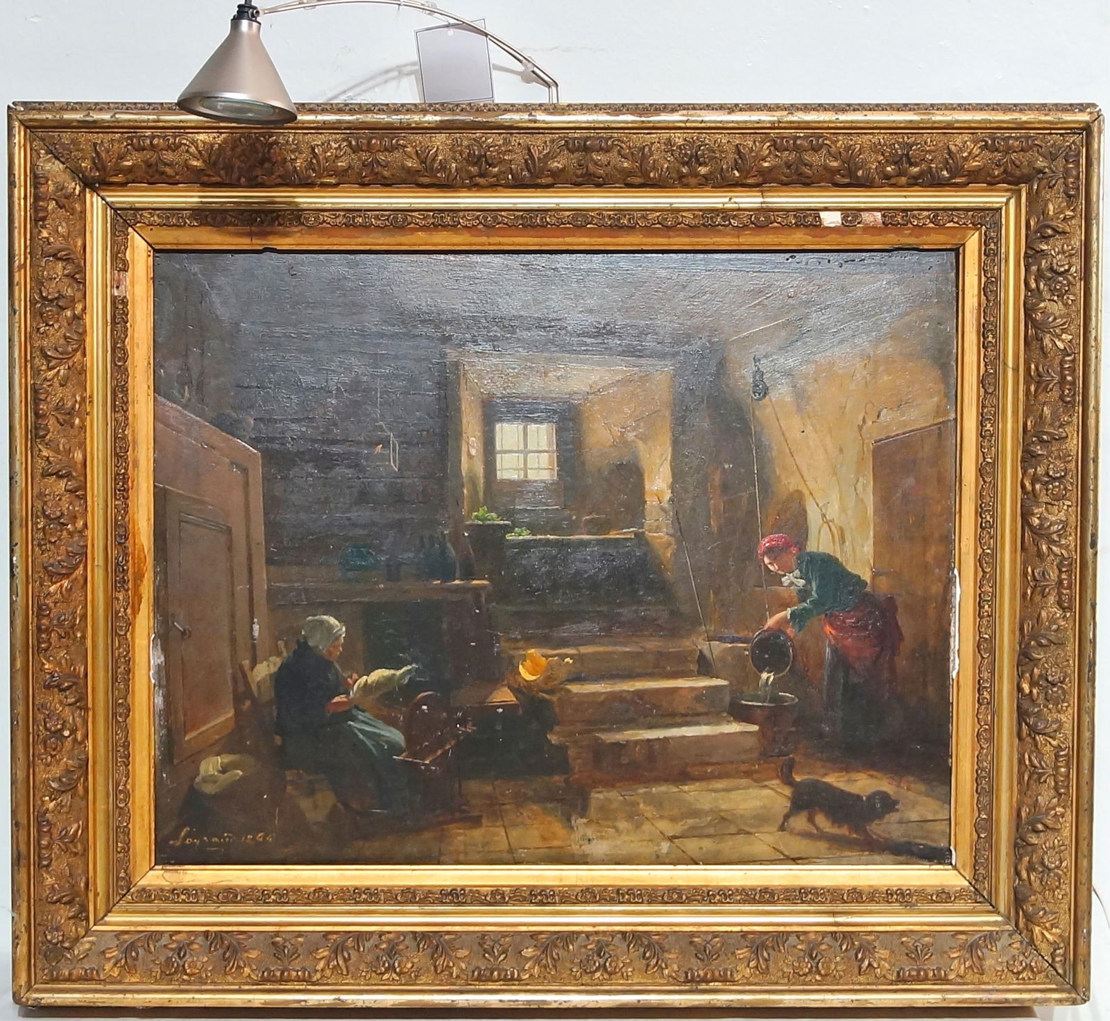 Antique painting oil on canvas ca 1864 (1 of 11)